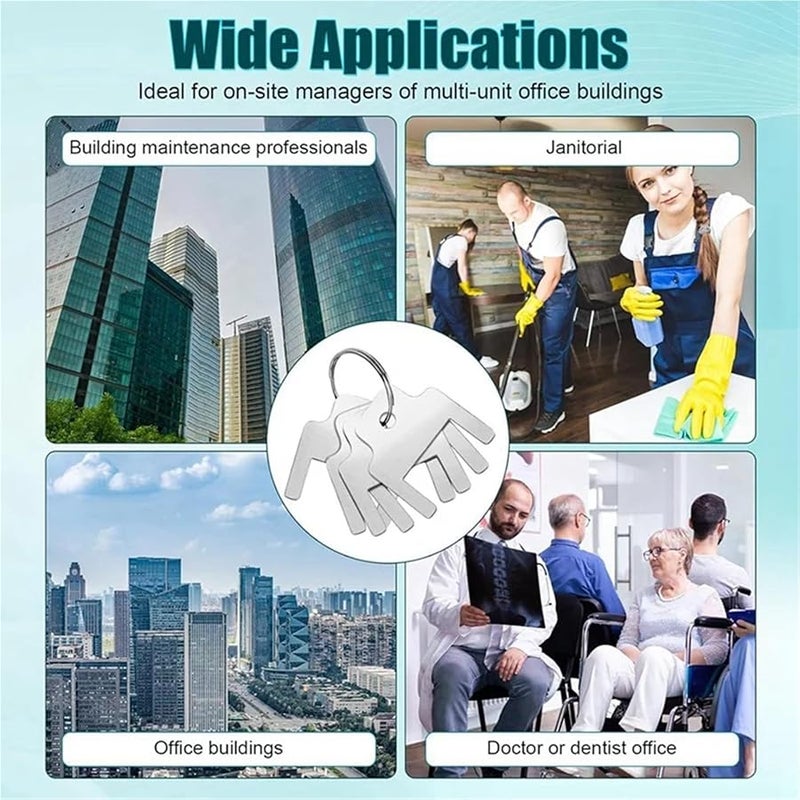 مجموعة مفاتيح موزع ورق التواليت 6 مفاتيح مع حامل حلقات لصندوق المناديل - Image 4